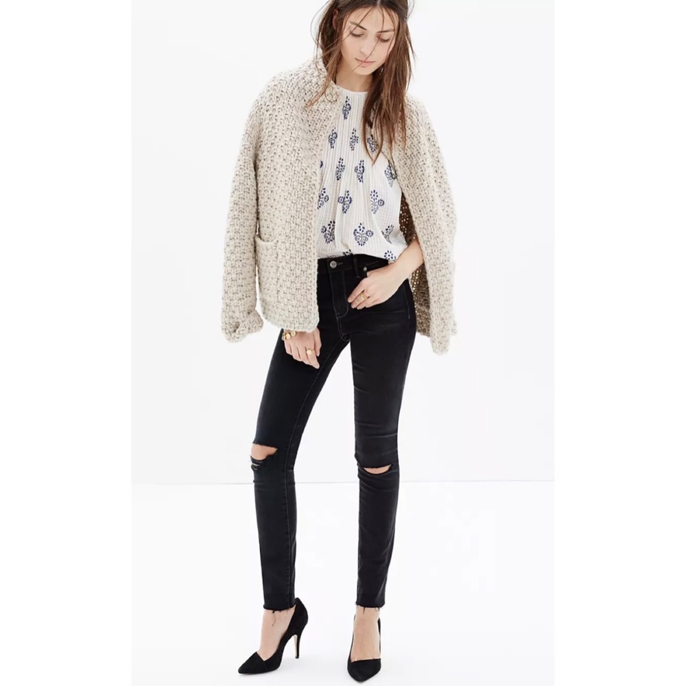 MADEWELL • Black High-Rise Distressed Knee Skinny Jeans, 27 - Picture 16 of 16